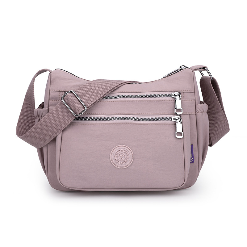 Crossbody torba preko ramena – najlon, velika veličina, horizontalni kvadratni oblik, zatvarač, unutarnja džep sa zatvaračem i džep za mobitel – Yunyang