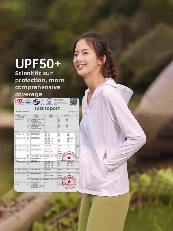 Nylon Ice Silk UV ochranné oblečenie pre ženy - UPF50+, dlhé rukávy, priedušné, s okrajom klobúka, 80-90% nylon, <30% spandex, jar 2025