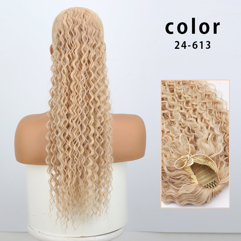 Ponytail perika s vodnim valovima i kovrčama, vlakna otporna na visoke temperature, model PT120, mehanička izrada