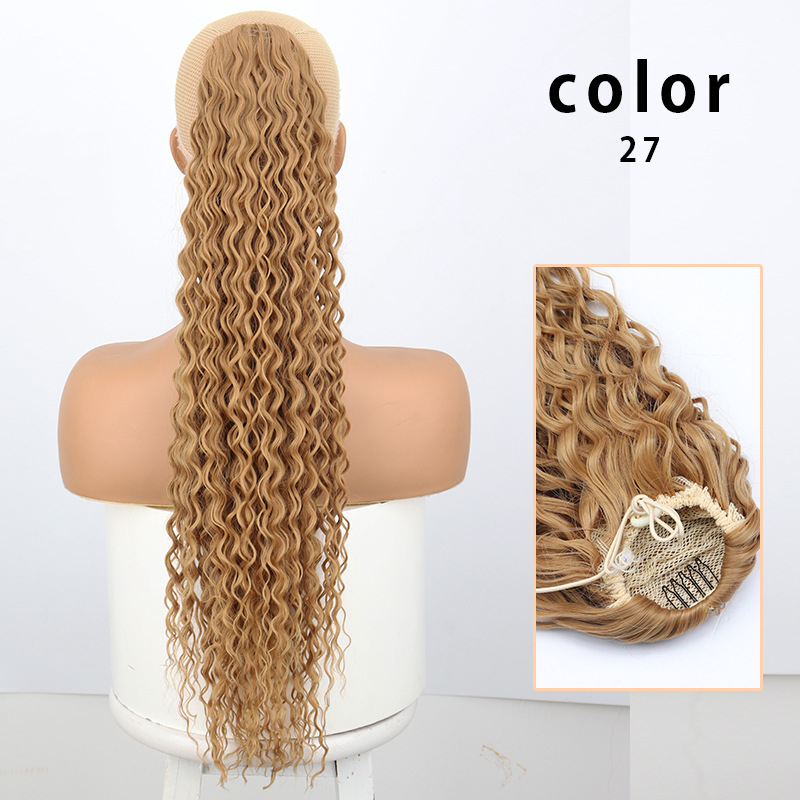 Ponytail perika s vodnim valovima i kovrčama, vlakna otporna na visoke temperature, model PT120, mehanička izrada