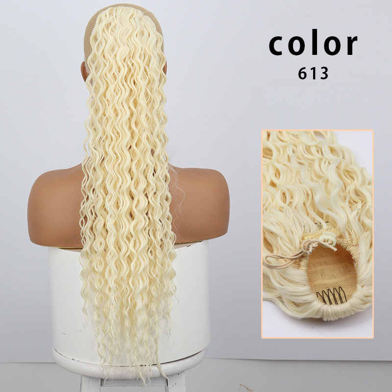 Ponytail perika s vodnim valovima i kovrčama, vlakna otporna na visoke temperature, model PT120, mehanička izrada