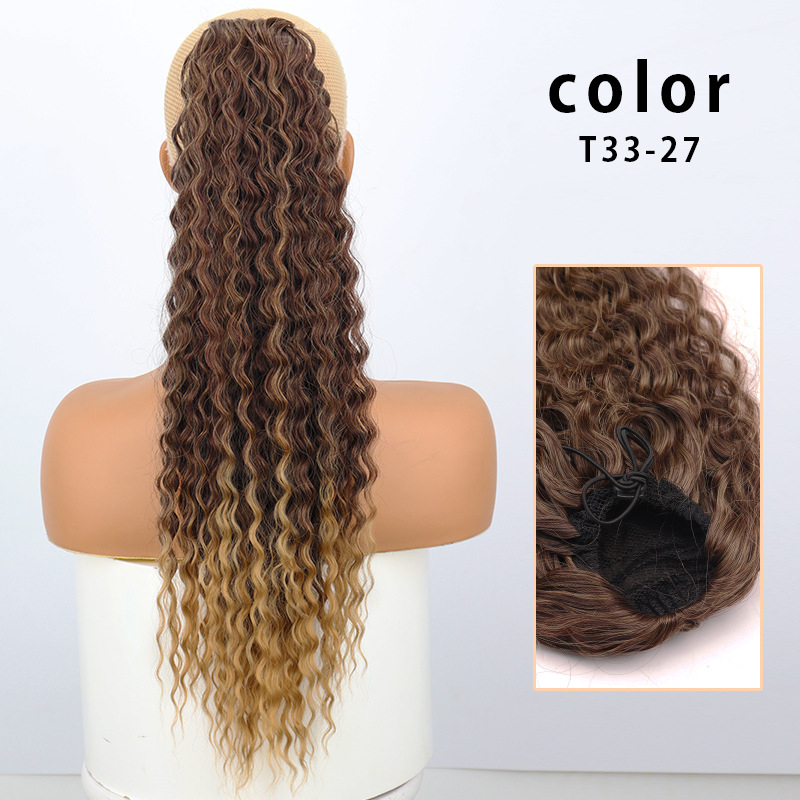 Ponytail perika s vodnim valovima i kovrčama, vlakna otporna na visoke temperature, model PT120, mehanička izrada