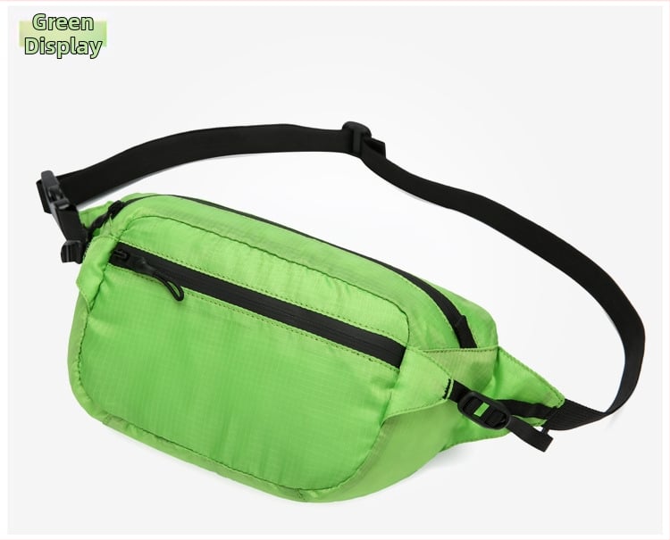 Férfi deréktáska, összecsukható szabadtéri használatra, nylon, vízálló, ultra könnyű, lopás elleni, bővíthető