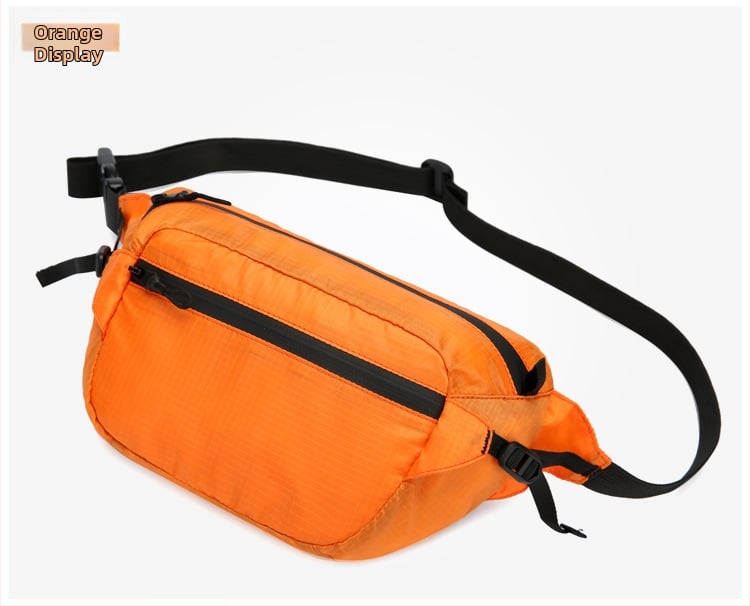 Férfi deréktáska, összecsukható szabadtéri használatra, nylon, vízálló, ultra könnyű, lopás elleni, bővíthető