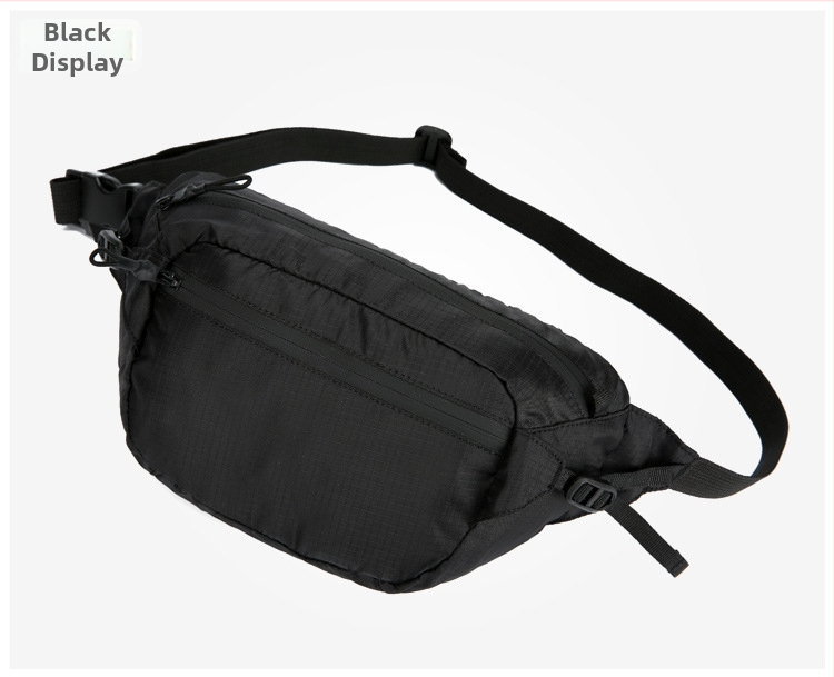 Férfi deréktáska, összecsukható szabadtéri használatra, nylon, vízálló, ultra könnyű, lopás elleni, bővíthető