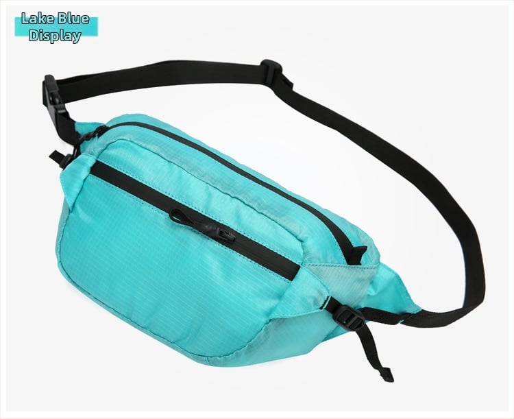Férfi deréktáska, összecsukható szabadtéri használatra, nylon, vízálló, ultra könnyű, lopás elleni, bővíthető