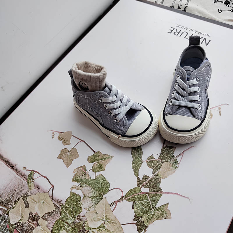 Παιδικά παπούτσια από καμβά με Velcro, εσωτερική σόλα από φυσικό δέρμα, άνετα sneakers για παιδιά 1-16 ετών