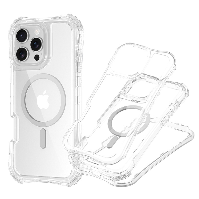 Ochranný kryt pre iPhone 16 Pro Max — TPU+PC, Vstrekovanie plastu, Odolný voči pádom, Magnetické uchytenie, Proti otlačkom prstov