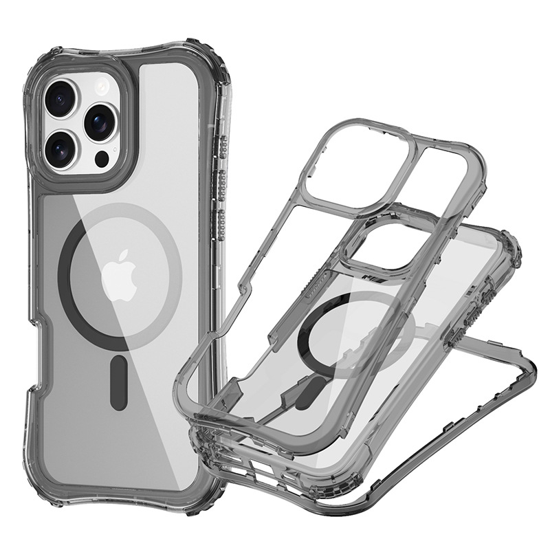 Ochranný kryt pre iPhone 16 Pro Max — TPU+PC, Vstrekovanie plastu, Odolný voči pádom, Magnetické uchytenie, Proti otlačkom prstov