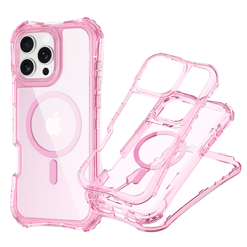 Ochranný kryt pre iPhone 16 Pro Max — TPU+PC, Vstrekovanie plastu, Odolný voči pádom, Magnetické uchytenie, Proti otlačkom prstov