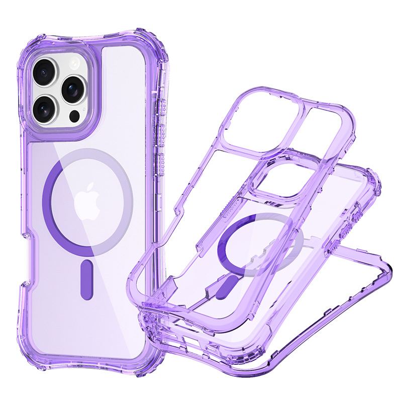 Ochranný kryt pre iPhone 16 Pro Max — TPU+PC, Vstrekovanie plastu, Odolný voči pádom, Magnetické uchytenie, Proti otlačkom prstov