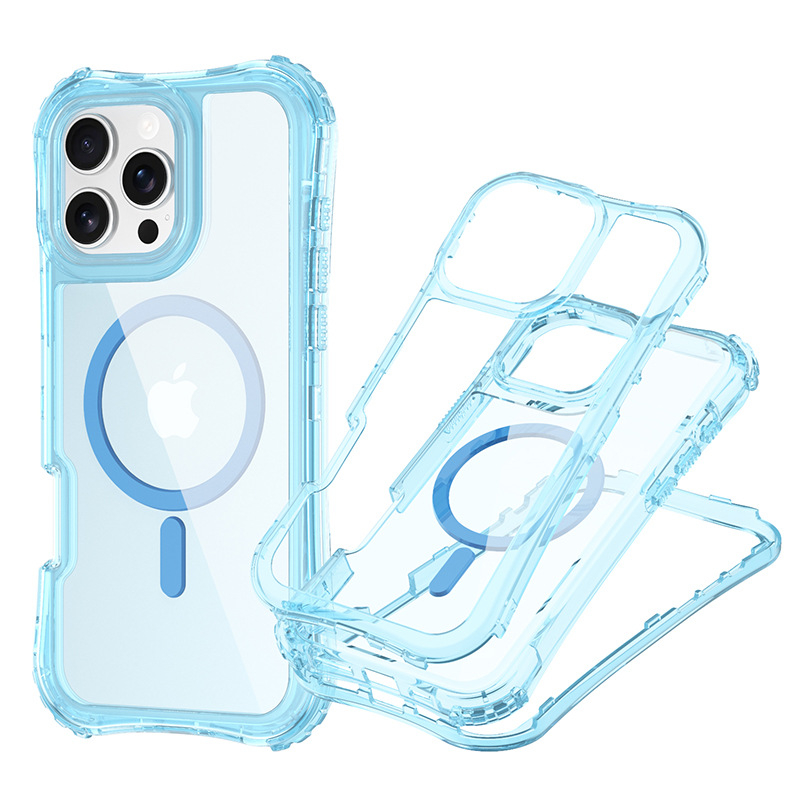 Ochranný kryt pre iPhone 16 Pro Max — TPU+PC, Vstrekovanie plastu, Odolný voči pádom, Magnetické uchytenie, Proti otlačkom prstov