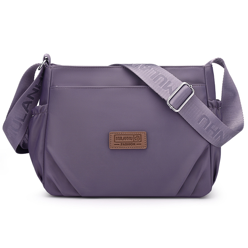 Ženska crossbody torba – najlon, gradski minimalistički stil, horizontalni kvadratni oblik, zatvarač, unutarnja džep s džepom na zip