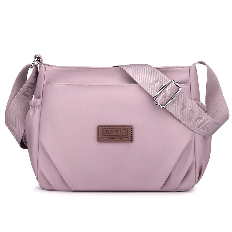 Ženska crossbody torba – najlon, gradski minimalistički stil, horizontalni kvadratni oblik, zatvarač, unutarnja džep s džepom na zip