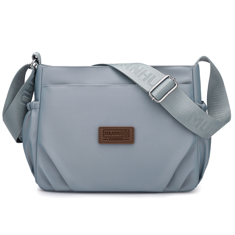 Ženska crossbody torba – najlon, gradski minimalistički stil, horizontalni kvadratni oblik, zatvarač, unutarnja džep s džepom na zip