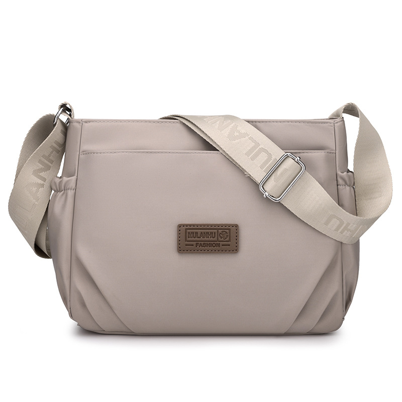 Ženska crossbody torba – najlon, gradski minimalistički stil, horizontalni kvadratni oblik, zatvarač, unutarnja džep s džepom na zip