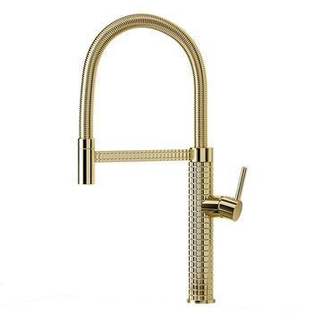 Meďový kuchynský mixér s vysúvacím otočným postrekovačom, keramický ventil s keramickým diskom, model CY005, vstupy G1/2, 3/8, 9/16, elektroplakovaný povrch