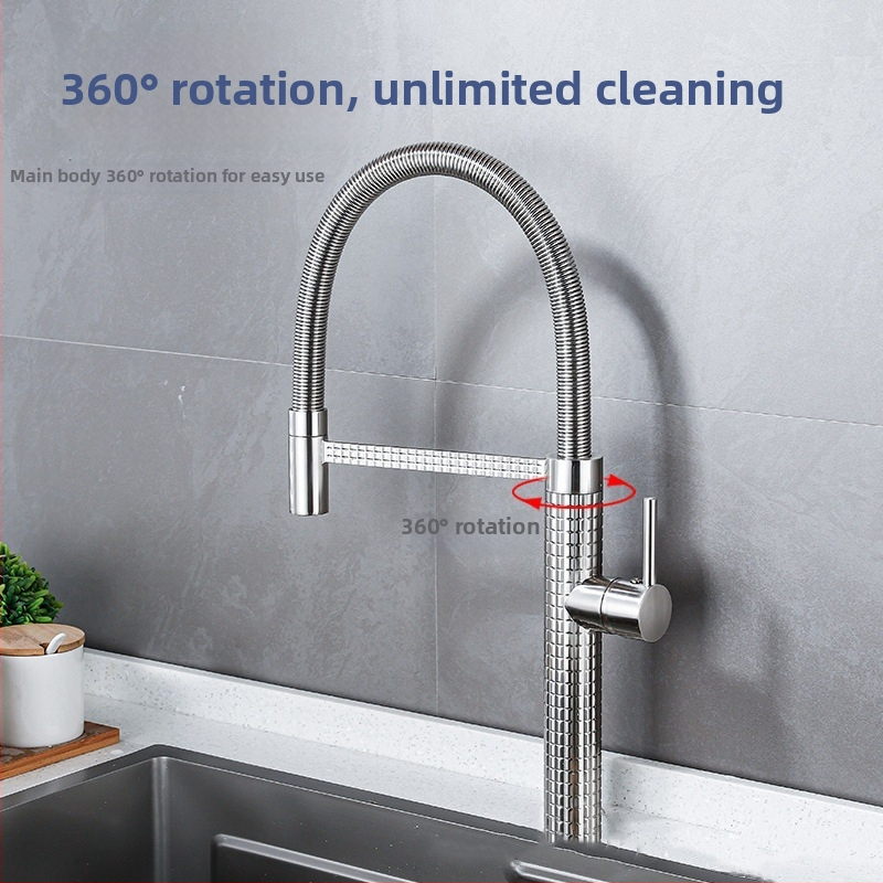 Meďový kuchynský mixér s vysúvacím otočným postrekovačom, keramický ventil s keramickým diskom, model CY005, vstupy G1/2, 3/8, 9/16, elektroplakovaný povrch