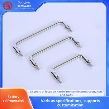 Дръжка за кутия за инструменти и шкаф за файлове – твърда сгъваема с вътрешна резба, карбонова стомана, хромирано покритие, монтаж върху врата на шкаф, форма: пръчка