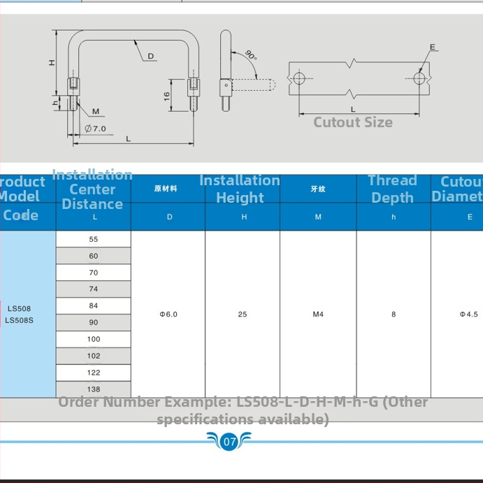 Дръжка за кутия за инструменти и шкаф за файлове – твърда сгъваема с вътрешна резба, карбонова стомана, хромирано покритие, монтаж върху врата на шкаф, форма: пръчка