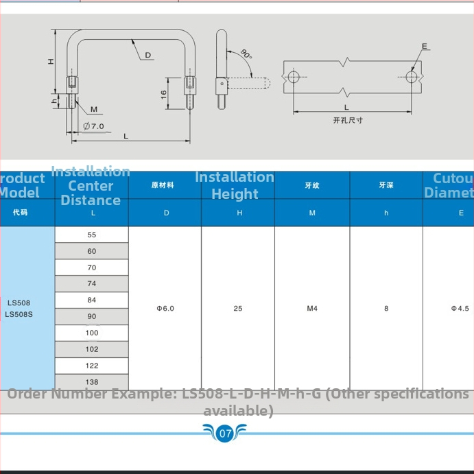 Дръжка за кутия за инструменти и шкаф за файлове – твърда сгъваема с вътрешна резба, карбонова стомана, хромирано покритие, монтаж върху врата на шкаф, форма: пръчка