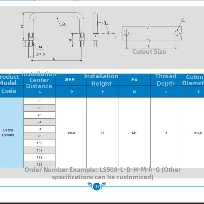 Дръжка за кутия за инструменти и шкаф за файлове – твърда сгъваема с вътрешна резба, карбонова стомана, хромирано покритие, монтаж върху врата на шкаф, форма: пръчка