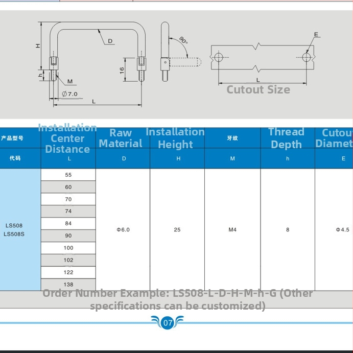 Дръжка за кутия за инструменти и шкаф за файлове – твърда сгъваема с вътрешна резба, карбонова стомана, хромирано покритие, монтаж върху врата на шкаф, форма: пръчка