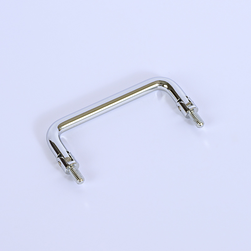 Дръжка за кутия за инструменти и шкаф за файлове – твърда сгъваема с вътрешна резба, карбонова стомана, хромирано покритие, монтаж върху врата на шкаф, форма: пръчка