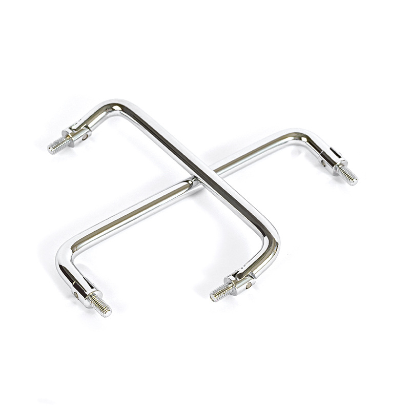 Дръжка за кутия за инструменти и шкаф за файлове – твърда сгъваема с вътрешна резба, карбонова стомана, хромирано покритие, монтаж върху врата на шкаф, форма: пръчка