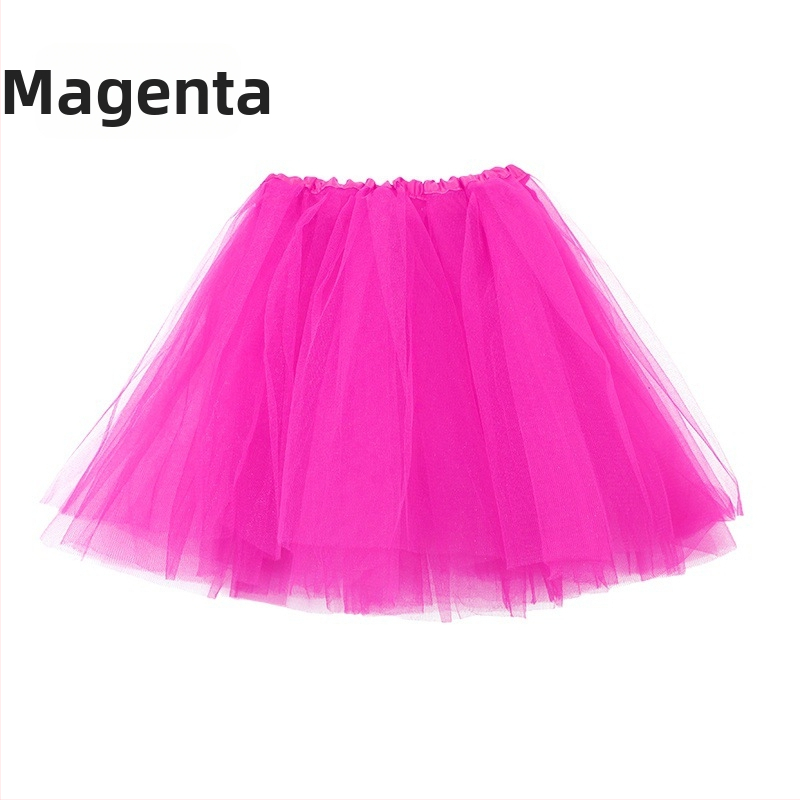 Gyerekeknek szóló hercegnő balett tutu szoknya - háromréteg hálós tüll, fő anyag: nejlon poliészterrel, hercegnő stílus, 2024 tavasz, 8 évesnél nagyobb lányoknak (≥140 cm)