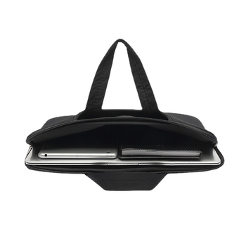 Geantă pentru laptop din material de bumbac, închidere cu fermoar, interior căptușit cu compartimente pentru laptop și alte buzunare, model T288