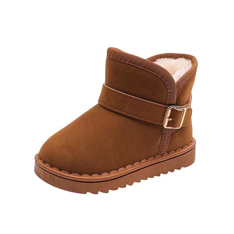 Gyerekek téli hócsizmája, uniszex, plüss bélés, csúszásmentes talp, felső része szintetikus bőr, hidegálló