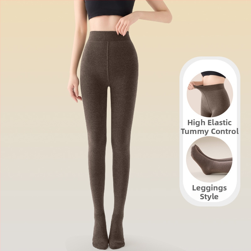 Ženske pamučne flis legging s visokim strukom, debele za zimu 2025, podizanje stražnjice