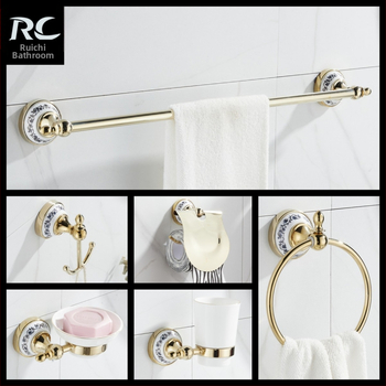 Set držača za ručnike za kupaonicu, šest komada, cinkova legura, vakuumsko premazivanje, moderan minimalistički stil