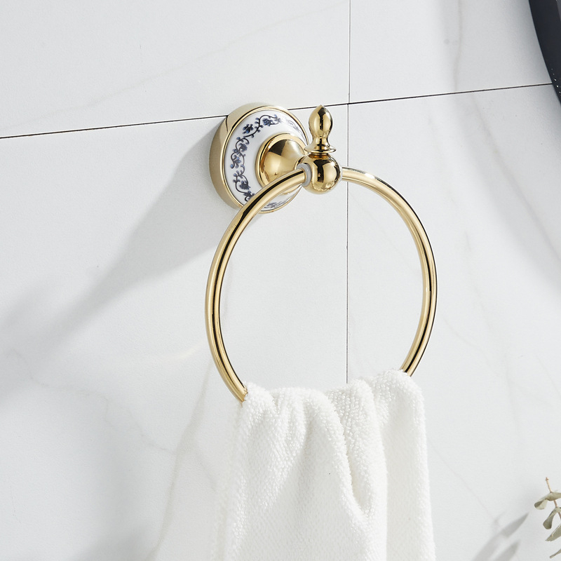 Set držača za ručnike za kupaonicu, šest komada, cinkova legura, vakuumsko premazivanje, moderan minimalistički stil