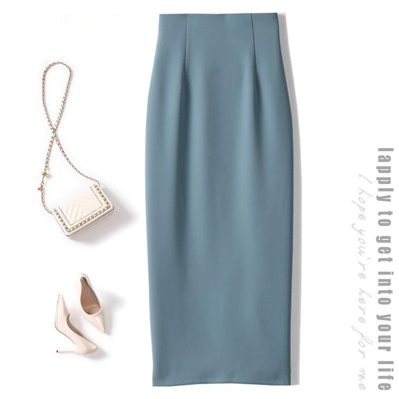 Midi sukňa z vlneného materiálu, vysoký pás, priliehavý strih, jednofarebná, polyester 80–90%, jeseň 2025