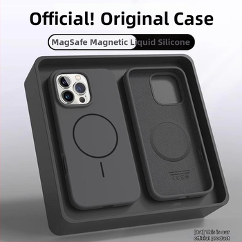 Folyékony szilikon tok iPhone 11–14 sorozathoz mágneses rögzítéssel, ütésálló, hőelvezetés, ujjnyom-mentes, spray felület