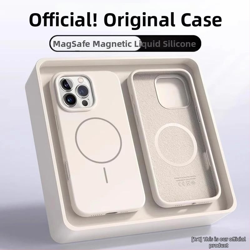 Folyékony szilikon tok iPhone 11–14 sorozathoz mágneses rögzítéssel, ütésálló, hőelvezetés, ujjnyom-mentes, spray felület