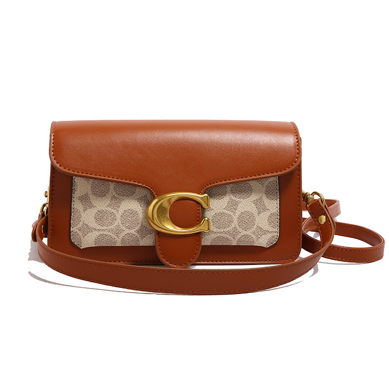 Caromanti PU Crossbody torba, horizontalnog kvadratnog oblika, s poklopcem otvaranja, unutarnji džep na zip, jedna naramenica