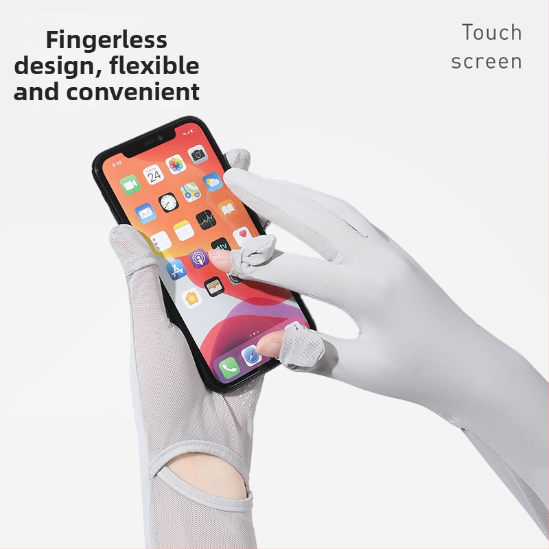 Nylonové návleky na paže proti slnečnému žiareniu pre ženy, priedušné, ochladzujúce, UV ochrana, protišmykové, s dotykovým displejom, vhodné na jazdu vonku