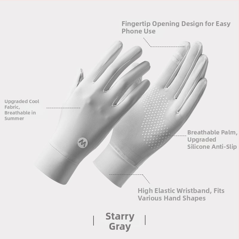 Найлонови ръкавели за слънцезащита за жени, дишащи и ледено охлаждащи, свободни, UV-защита, антихлъзгащи, съвместими със сензорен екран, за шофиране на открито