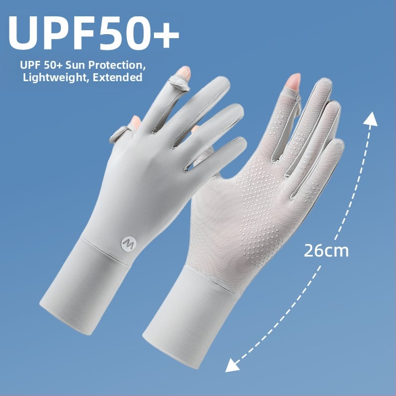 Найлонови ръкавели за слънцезащита за жени, дишащи и ледено охлаждащи, свободни, UV-защита, антихлъзгащи, съвместими със сензорен екран, за шофиране на открито