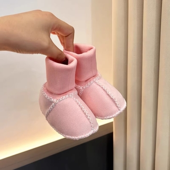 Παπουτσάκια μωρού για το πρώτο βήμα με επένδυση φλίς, αντιολισθητική μαλακή σόλα, unisex, για 0–3 έως 12–15 μηνών, Χειμώνας 2024