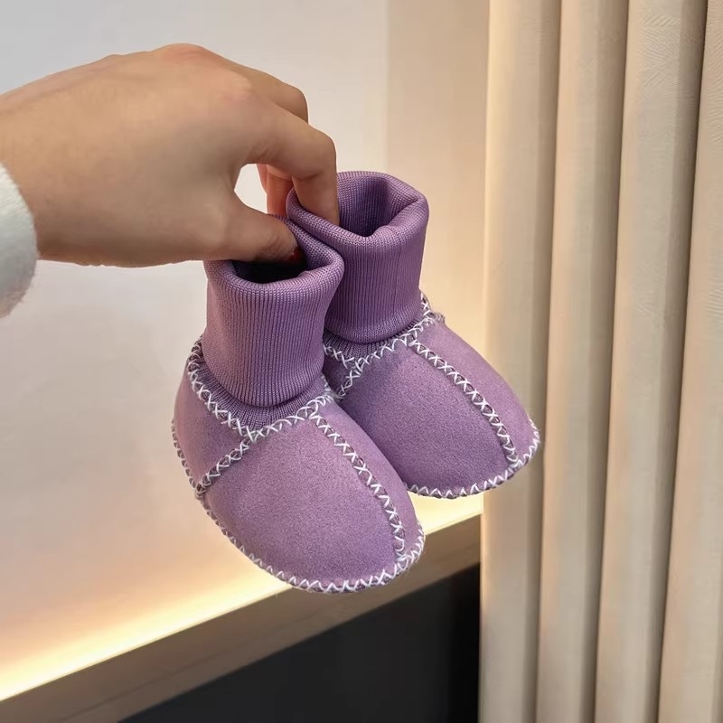 Παπουτσάκια μωρού για το πρώτο βήμα με επένδυση φλίς, αντιολισθητική μαλακή σόλα, unisex, για 0–3 έως 12–15 μηνών, Χειμώνας 2024