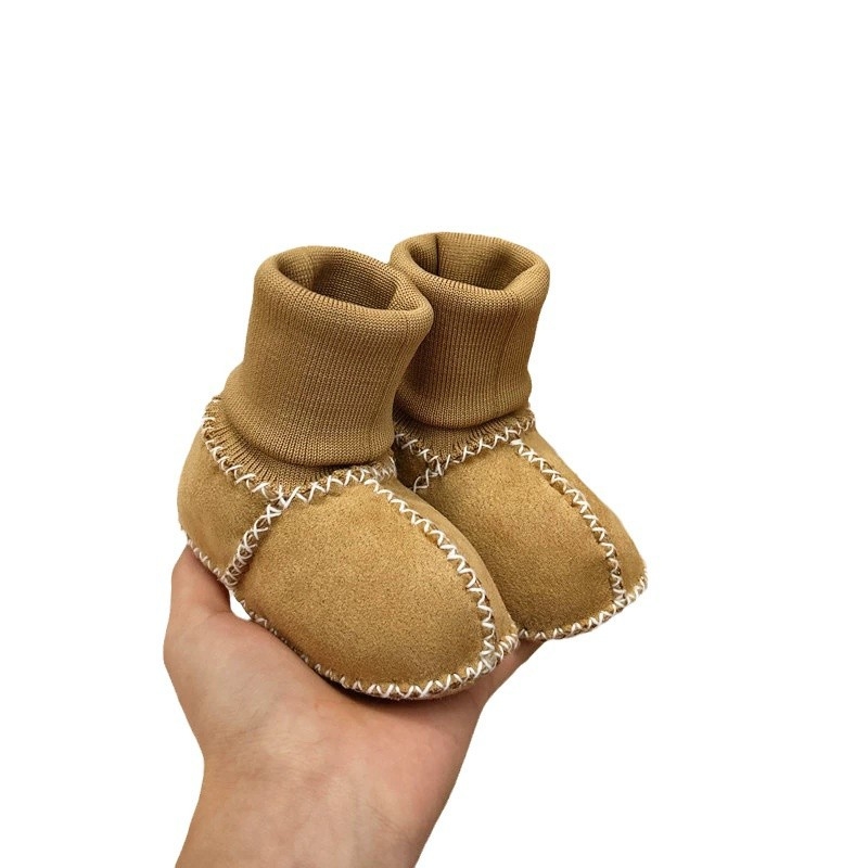 Παπουτσάκια μωρού για το πρώτο βήμα με επένδυση φλίς, αντιολισθητική μαλακή σόλα, unisex, για 0–3 έως 12–15 μηνών, Χειμώνας 2024