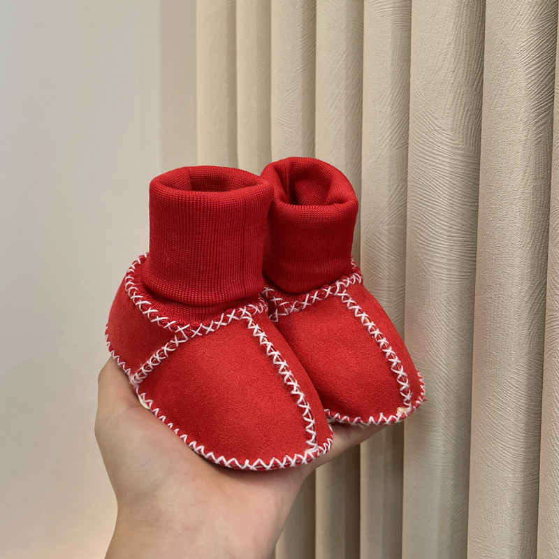 Παπουτσάκια μωρού για το πρώτο βήμα με επένδυση φλίς, αντιολισθητική μαλακή σόλα, unisex, για 0–3 έως 12–15 μηνών, Χειμώνας 2024