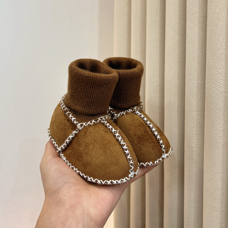 Παπουτσάκια μωρού για το πρώτο βήμα με επένδυση φλίς, αντιολισθητική μαλακή σόλα, unisex, για 0–3 έως 12–15 μηνών, Χειμώνας 2024