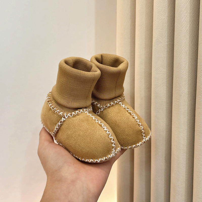 Παπουτσάκια μωρού για το πρώτο βήμα με επένδυση φλίς, αντιολισθητική μαλακή σόλα, unisex, για 0–3 έως 12–15 μηνών, Χειμώνας 2024