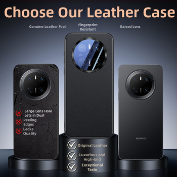 Obal Huawei Mate70 Pro z umelej kože, s plným krytím objektívu, reliéfny dizajn, odolný proti nárazom, proti otlačkom prstov