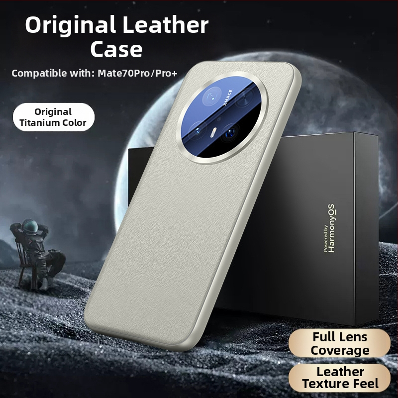 Obal Huawei Mate70 Pro z umelej kože, s plným krytím objektívu, reliéfny dizajn, odolný proti nárazom, proti otlačkom prstov